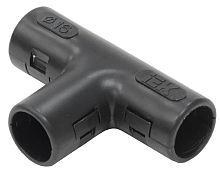 Тройник разборный ПВХ IEK TIG Д=25 IP40 черный картинка